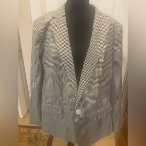 Talbots Black and White Houndstooth Blazer